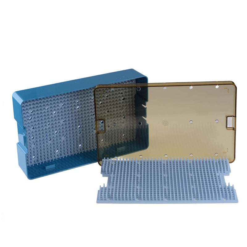 REEHUT Double Layer Autoclavable Instruments Storage Box Instruments Sterilization Tray Case with Silicone Mat - Image 2